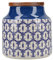 MIKASA Drift Ceramic Storage Canister for Tea, Coffee or Sugar, Hand Decorated Blue Batik Design, Wooden Lid, 12.5cmx12cm, 900ml