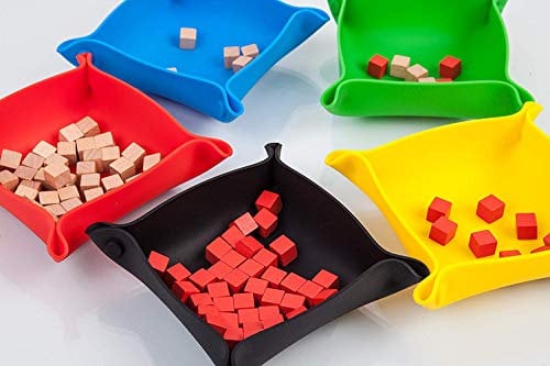 Cuencos de almacenamiento plegables para juegos de mesa, accesorio de bandeja plegable portátil para brocas de mesa, componentes, piezas, dados para juegos clásicos y modernos, juegos de rol