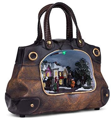 LED beleuchtete Weihnachtsdekoration LED Figur Handtasche Tragetasche aus bemaltem Polyresin