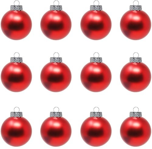 DIY-Weihnachtskugeln-Set für Kinder und Erwachsene – Weihnachtsschmuck für DIY-Basteln, Malen, Zeichnen, groß 3,15 Zoll, Rot matt blank, 12er-Set