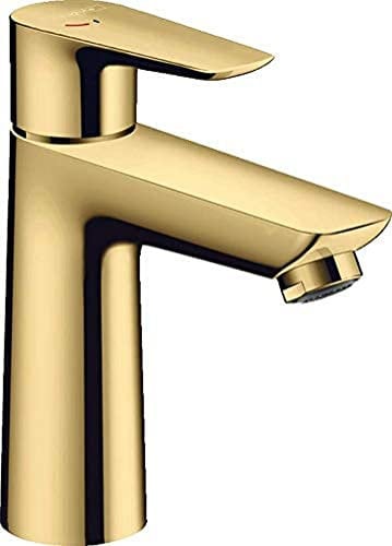hansgrohe Wasserhahn Talis E CoolStart (Armatur mit Auslauf Höhe 110 mm), Einhebel-Waschtischmischer ohne Ablaufgarnitur, Polished Gold Optik