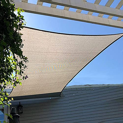 U/D Voileombrage, 95% UV Block Parasols, Canopies Shade HDPE Tear Resistant Garden Beach Patio Canopy, Beige,Beige,1x1m