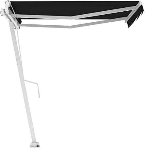 vidaXL Toldo de Pie Automático, Sombrilla Retráctil, Toldo Resistente al Agua Rayos UV, Toldo para Balcón Jardín Terraza, Gris Antracita