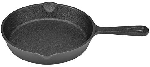 Restokki Poêle en fonte, poêle en fonte vintage poêle à frire antiadhésive noire 16cm 20cm(16cm)