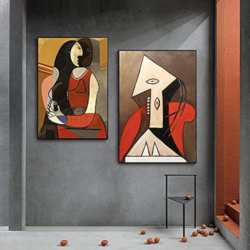 Berühmte Picasso Leinwand Gemälde für Wohnzimmer gerahmte Wandkunst Poster und Drucke Kunst ästhetische Dekoration 60x90cm (24x35in) x2 mit Rahmen