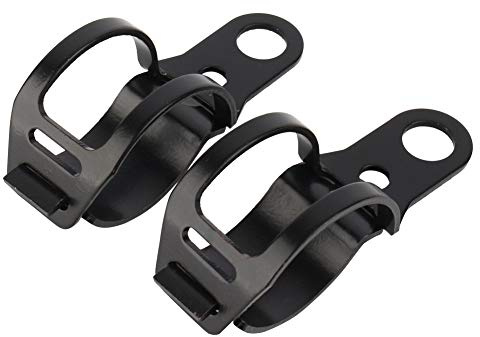 Ymiko Soportes de indicador para Motocicleta, Abrazaderas Ajustables Horquillas 30-43 mm, instalación fácil con Tornillos incluidos, Superficie Lisa y diseño Duradero Negro