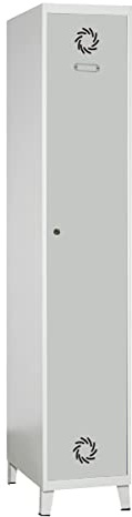 Megablok Taquilla Metálica Soldada 1 Puerta Gris y 1 Cuerpo Gris. Dim: 1900 mm x 400 mm x 500 mm