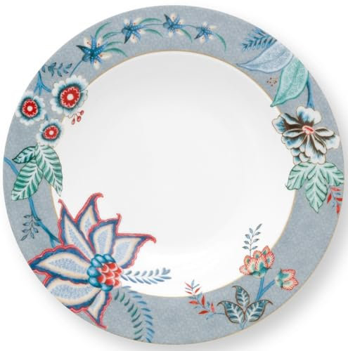 Pip Studio Flower Festival Suppenteller Light Blue 21,5 cm
