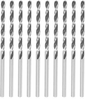 sourcing map 10 Pcs 2.75mm HSS(High Speed Steel) W6542 Micro Drill Bits, Fully Ground Jobber Drill Bit for Mild Steel Copper Aluminum