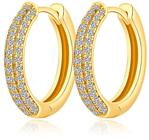 Creolen Gold Herren Damen Ohrringe Gold Creolen Frauen Creole Silber 925 Vergoldet