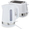 KHG Frühstücksset Wasserkocher und Toaster Set 2-teilig, 2.200 & 850 Watt, Kapazität 1,7 Liter & 2 Scheiben Toast, Küchenset mit Kalkfilter & Krümmelauffang - Weiß