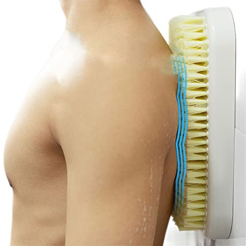 MERLHY Épurateur de Dos Mural, pour Douche, Brosse Bain Boue Frottant Le Accrochée au Mur, Exfoliation et Amélioration La Santé Peau, Convient aux Hommes Femmes
