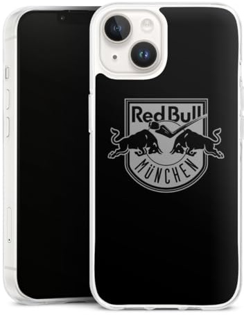 Silikon Hülle kompatibel mit Apple iPhone 14 Case transparent Handyhülle EHC Red Bull München Eishockey Logo