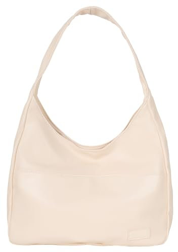Pocadri Hobo Bag Damen-Handtasche, schick, veganes Leder, Geldbörse, stilvoll, lässig, trendig, groß, weich, Weiss/opulenter Garten