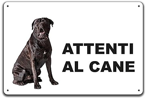 Phonecasing Cartello Segnale Attenti al Cane in Alluminio 3 mm Composito (20 cm x 15 cm, Corso)