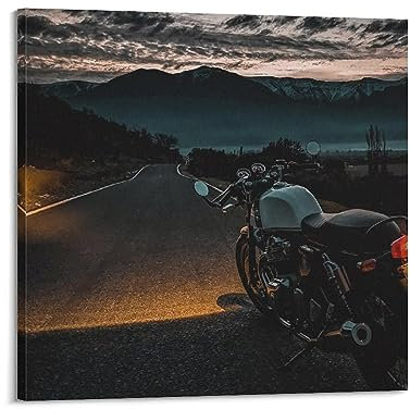 KTIN Poster mit Sportmotorrädern von Royal Enfield Continental Gt Cafe Racer, dekoratives Gemälde, Leinwand-Wandposter und Kunstdruck, modernes Familienschlafzimmer-Dekor-Poster, 30 x 30 cm