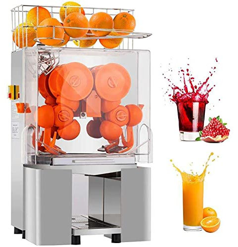 Commercial Automatic Orange Juicer Machine with Automatic Feeding and Peeling 120W Auto Feeding Orange Juice Extractor, Fresh Orange Juice Making Machine, 20 Oranges Per Minute