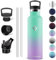 Vikaster Borraccia termica - Borraccia 0.75l, Borraccia acciaio inox, Borracce Senza Perdite, Borraccia con Cannuccia, Borraccia Termiche Sportiva, Adulto, Scuola, Outdoor