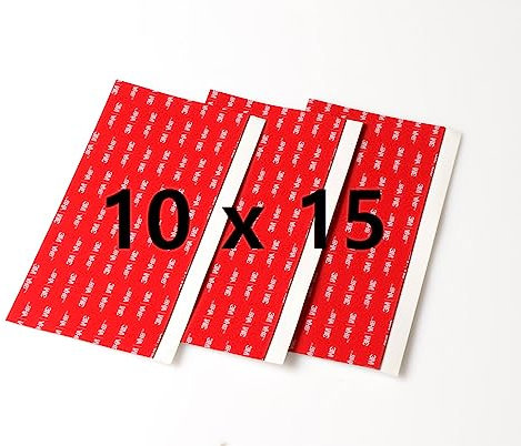 3M VHB Lot de 3 pastilles adhésives extra fortes - Ruban adhésif double face - 10 x 15 cm - Collage sans perçage - Bandes adhésives pour étagère de douche, robinets, miroirs, etc. | Salle de bain,