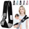 Tyuodna Tragegurt Baby,Tragbar Babytrage,Tragetuch Baby mit Anti-Rutsch-Hüftpolster und Verstellbaren Schnallen,Baby Tragegurt für 5-36 Monate Baby (Schwarz)