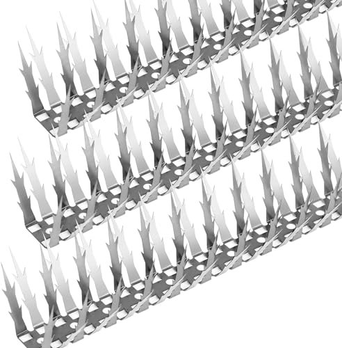 Quunoot 3M/10FT Taubenabwehr Spikes, 10Stück Edelstahl Vogelabwehr, Taubenabwehr Balkon, Tauben Vertreiben, Taubenschreck Kann Geschnitten Werden für Balkon Dach Garten Dachrinne