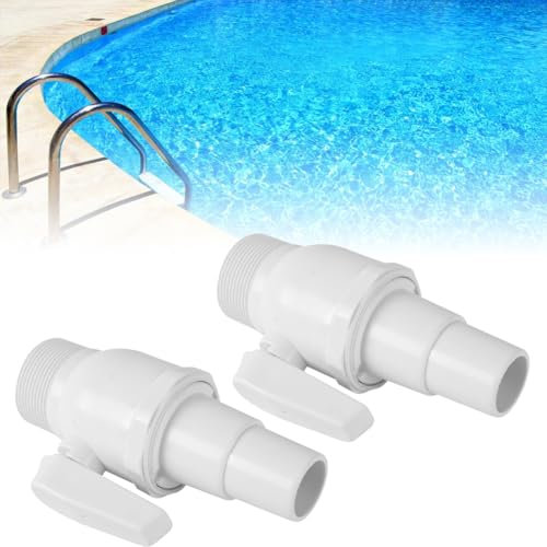 Senchinner Absperrhahn Pool - 2 Stück Absperrhahn für Pools,Absperrventil Umdrehung für Skimmer,Kugelhahn Absperrventil Pool,Anschluss Pool Pumpe Ersatz für SP0729 Skimmer Filter