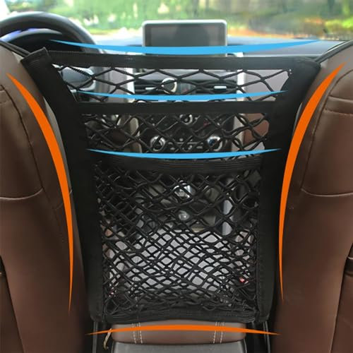 Sac en Filet de Voiture à 3 Couches pour Dossier, Porte de Sécurité pour Enfant à l'Arrière, Porte-Mouchoirs pour Bagages, Rangement du Conducteur