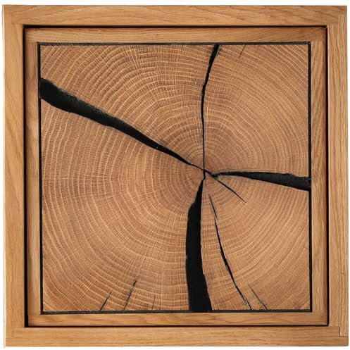 Lomadox Wandregal Massivholz Regal Wandablage Dekoregal B/H/T ca. 34/34/20 cm modern Wandboard in Eiche geölt mit Hirnholz