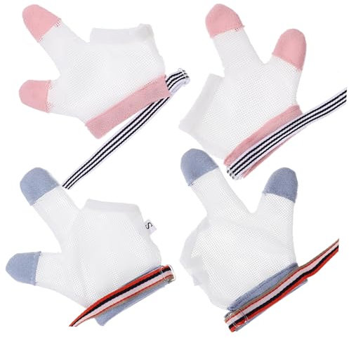 Toyvian 6pairs Finger Protective Glove Boy Girl Finger Glove Thumb Sucking Stop Tool Breathable Stop Biting Nails Teething Mitten for Boy Girl