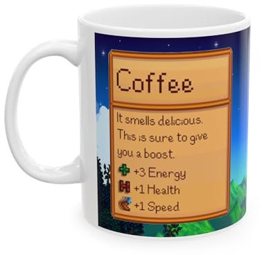 Stardew Valley Game Tasse à café boisson cadeau pour les amateurs de jeux vidéo Ferme Adventure Gaming Cup pour la famille et les amis