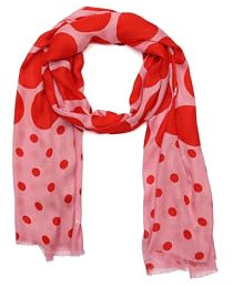 kate spade new york Damen Seasonless Dot Oblong Scarf, Stylish & Lightweight Fashion Accessory Länglicher Schal, Classic Red Surf P, Einheitsgröße