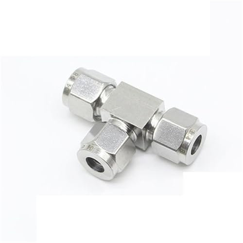 Ayztantine Raccordo for Tubo a T a Doppia ghiera in Acciaio Inossidabile a 3 Vie Raccordo for Tubo a T Raccordo for Tubo a T Raccordi for idraulica a T Raccordi a T per Tubi(1-4in (6.35mm))