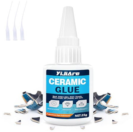 Colla per Ceramica 35g, Super Colla Istantanea per Riparazioni di Porcellana, Adesivo Forte per Porcellana, Ceramica, Piatti, Piastrelle, Lavoretti Fai da Te e Altro