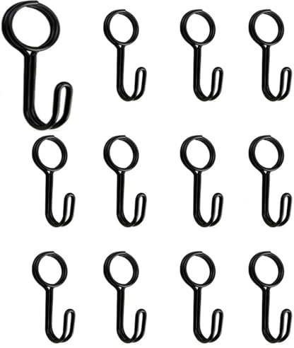 Changyeah 12 ganci a spirale, ganci con occhiello, ganci universali, ganci per teloni, barche, moto, bicicletta (nero)