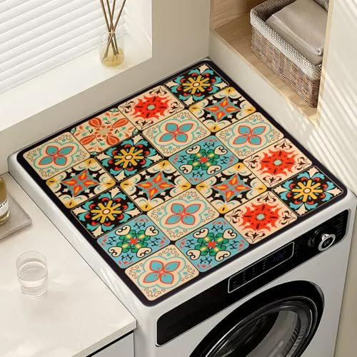 Nuyoah Coprilavatrice Tappetino Lavatrice Copri Lavatrice per Interno 60x60cm Copertura Lavatrici Sopra Rivestimento Antiscivolo Impermeabile per Asciugatrice Lavatrici Cucinee (L)