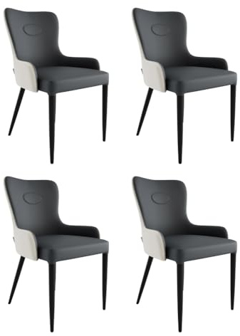 Magnolia Home 4er Set Esszimmerstuhl klassisch James Samt Polsterstuhl Creme Metallbeine