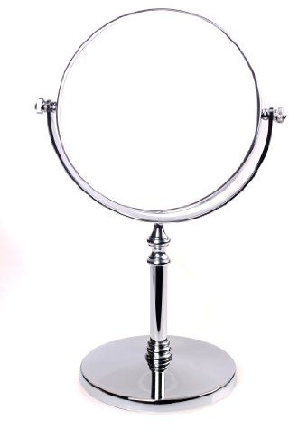 HIMRY Standspiegel 10x Vergrößerung, 6 inch, Kosmetikspiegel 360° drehbar. Verchromten Schminkspiegel Rasierspiegel Badzimmerspiegel, Zweiseitig: Normal+ 10fach Vergrößerung, KXD3106-10x