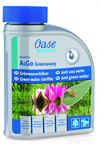 OASE 40235 AquaActiv AlGo Greenaway 500 ml - Grünwasserklärer, gegen einzellige Grünalgen und Blaualgen in Fischteichen, hocheffektiver Schwebealgenvernichter