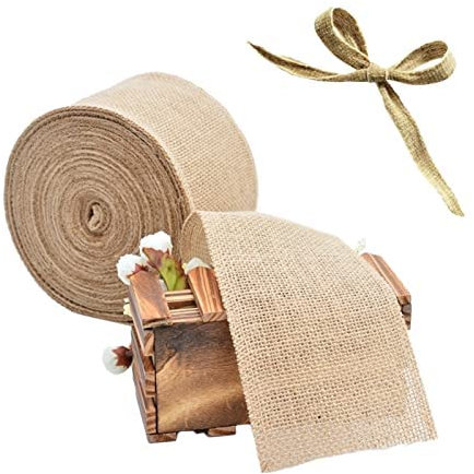 Juteband Dekoband,10M 5Cm/10Cm/15cm Juteband Stoffrolle, Hessische Jute Tischband Für Diy-Handwerk Hochzeit Haus Dekor (5Cm)