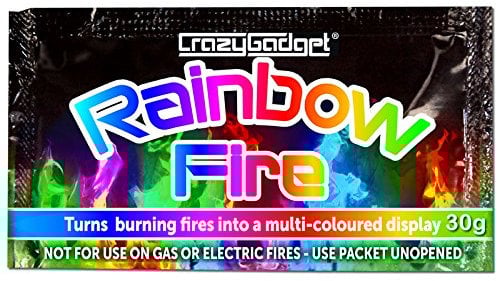 CrazyGadget® (Pack of 6 6X Rainbow Fire Magic Fire Coloured Flames Bonfire Colour Changing Fire For Log Burner