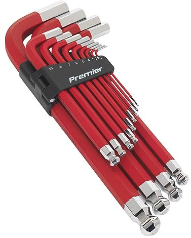 Sealey ak7187 antideslizante Métricas Juego de llaves Allen juego de llaves Allen, color rojo