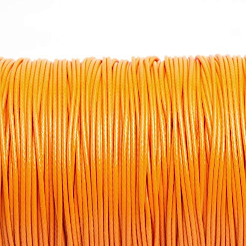 10 m Polyesterkordel gewachst in Neonorange, 1 mm von Vintageparts, DIY-Schmuck