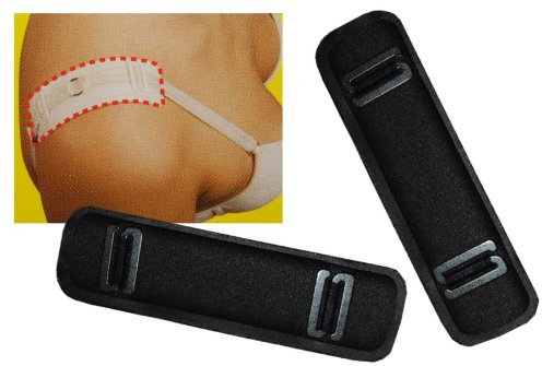 alles-meine.de GmbH 2 TLG. Set - BH Trägerpolster aus Baumwolle - schwarz Schulterschutz für Träger - Schulter Kissen dunkel