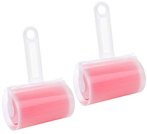 In kds Sticky Fusselroller Pet Haarentferner Easy zu entfernen Blatt Bürste Wiederverwendbar Waschbar 2 Pcs, Rose