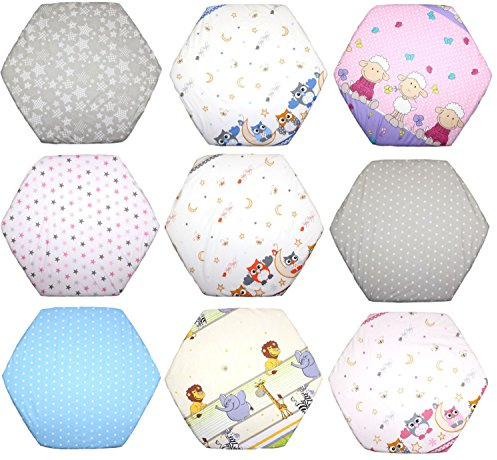 Spannbettlaken für 6-eck Laufgitter Matratze 120x105 cm Baby Kinder Laufstall Baumwolle D10