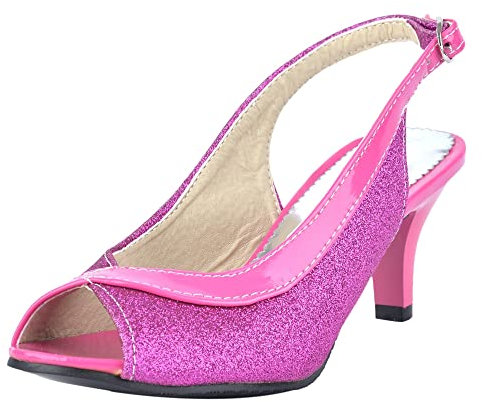 CHICMARK Sandali da donna con tacco e scarpe per feste, Fucsia, 35 EU