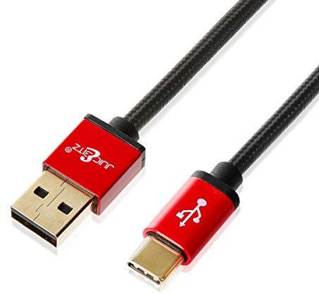 JuicEBitz 3m USB to USB-C 3A Braided FAST Charger Cable | for Samsung Galaxy S20 S10 S9, A72 A71, A52 A51, A42 A41, A32 | Oppo Reno4, Find X2, A93 | LG, Sony Xperia, LG, Nokia etc (Black)