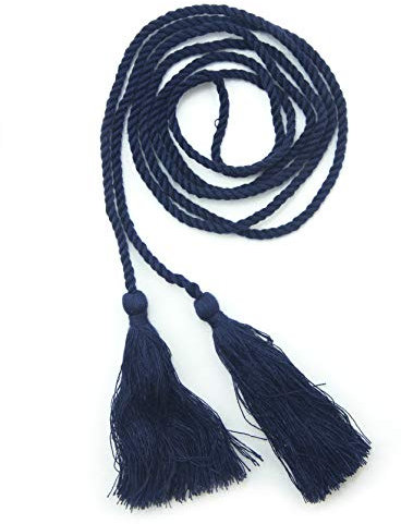 HAND® Ensemble de Coton Bleu Marine 4 Double termine Glands avec chaîne Cordon - 136 cm Long