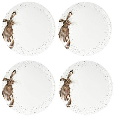 Portmeirion Home & Gifts WNOU4077-XB Speiseteller-Set, Keramik, Weiß, 4 Stück