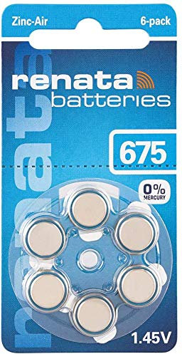 Renata 675 / ZA675 / PR44 Hearing Aid Battery 1.45V - 2x Blisters